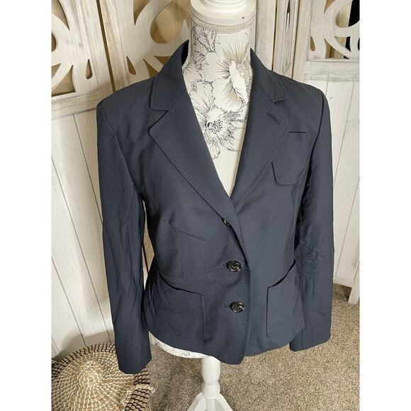 MARTIN + OSA Navy Wool Blend Blazer Jacket Women's Size Medium Career Classic - Picture 1 of 6